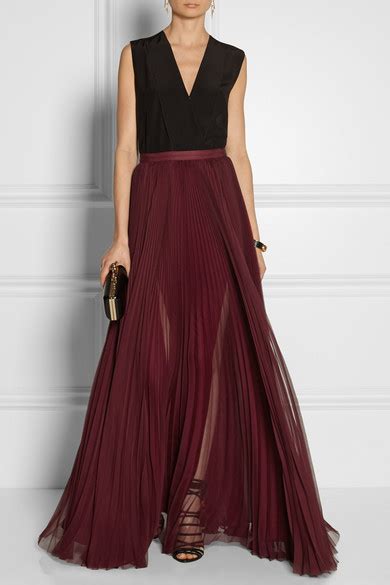 J Mendel Pleated Silk Chiffon Maxi Skirt Net A Porter