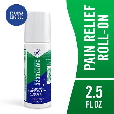 Biofreeze Overnight Pain Relief Roll On For Back Knee Muscle Joint And