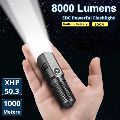 Mini Powerful Rechargeable Zoomable Flashlight