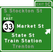 Exit List For The Trenton Freeway US 1