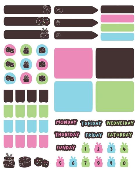 Set of planner stickers. Printable Planner Stickers. Planners and ...