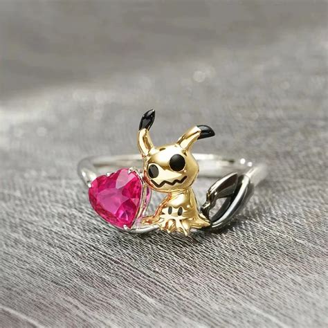 Anillo Ajustable De Pok Mon Mimikyu Para Mujer Anillos De Metal De