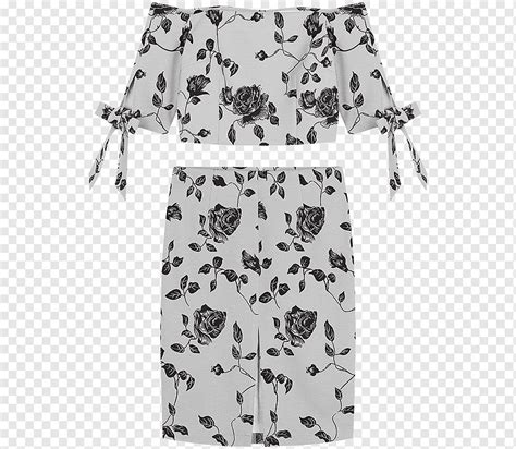 Skirt Dress Designer, Черное платье из двух частей с цветочным рисунком ...