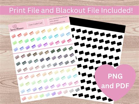 Printable Cute Credit Card Planner Stickers, Instant Download ...