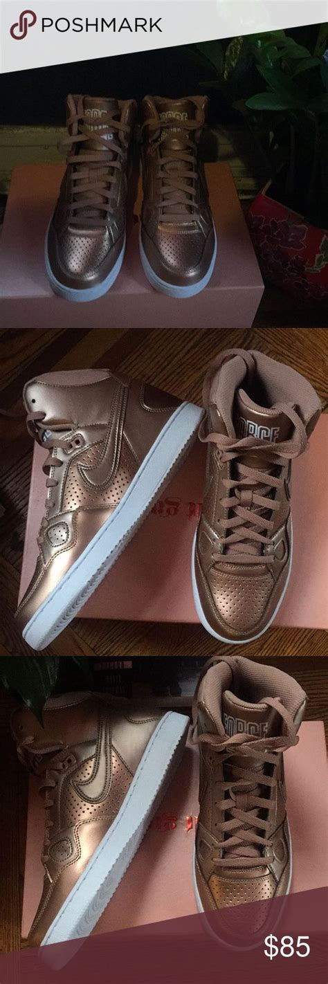 Nike Rose Gold High Tops Nib Gold High Tops Nike Gold High Tops