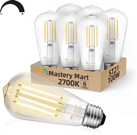 Mastery Mart St Watt Dimmable Led Vintage Edison Light Bulb