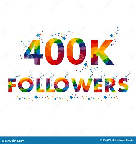 400K Four Hundred Thousand Followers Stock Vector - Illustration of