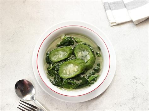 Premium Photo | Sayur bening bayam dan gambas or clear soup of spinach ...