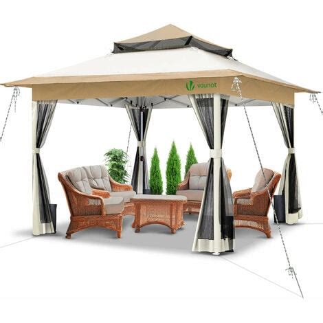 Vounot Carpa Plegable Gazebo X M Con Paredes Laterales De Malla