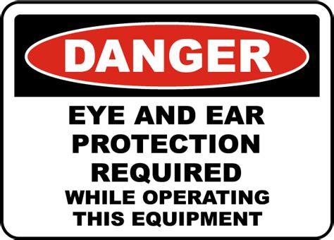 Eye And Ear Protection Required Sign I2053 By