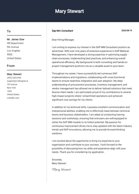 16 Functional Consultant Cover Letter Example For 2024 Complete