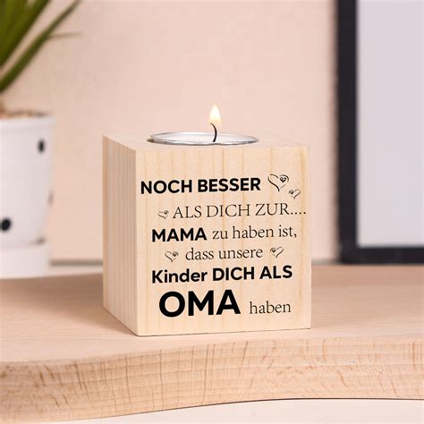 Kettenmachen Holz Kompliment Kerzenhalter Bedruckte Seite Noch Besser