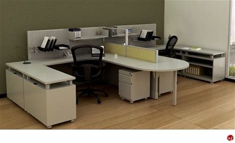 The Office Leader 2 Person U Shape Office Desk Steel Workstation U