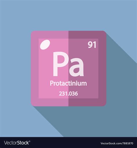 Chemical Element Protactinium Flat Royalty Free Vector Image