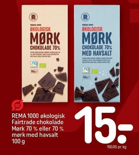 REMA 1000 økologisk Fairtrade chokolade Mørk 70 eller 70 mørk med