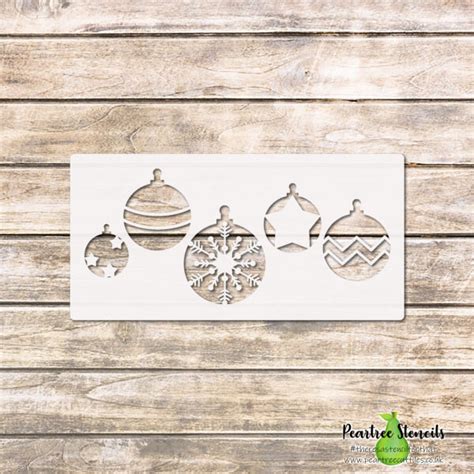 Hanging Baubles Stencil Peartree Cutfiles