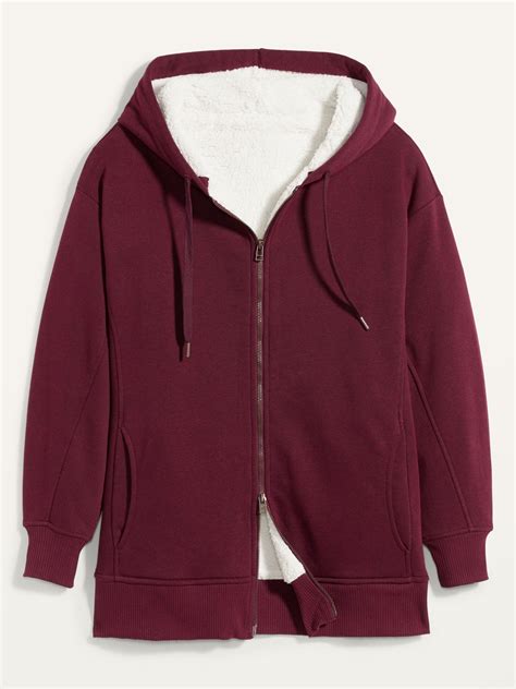 Cozy Oversized Sherpa Lined Zip Hoodie For Women Old Navy Hoodies