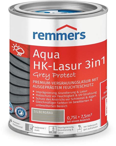 Remmers Aqua Hk Lasur In Grey Protect Silbergrau Ab