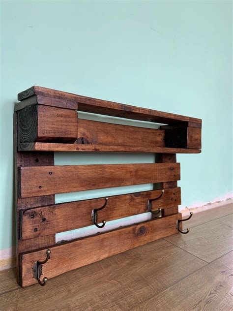 Handmade Rustic Wooden Coat Hanger Made From Recycled Pallet Wood