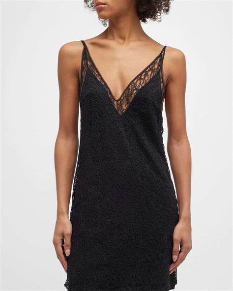 La Perla Spell On You V Neck Lace Slip Dress Editorialist