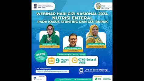 Webinar Hari Gizi Nasional Dpd Persagi Jatim Nutrisi Enteral Pada