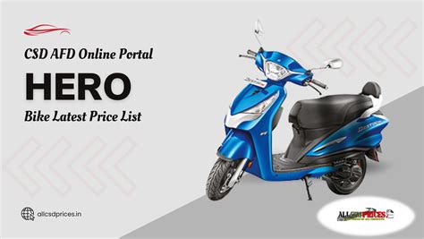 Hero Bike In AFD CSD Canteen Online Portal Price List Dealer List 2023 PDF