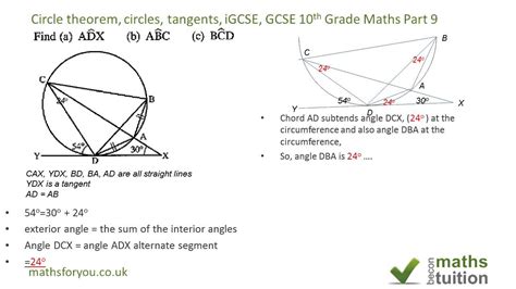 Circle Theorem Tangent Worksheet