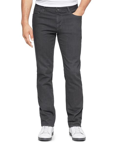 Lyst Calvin Klein 5 Pocket Grey Slim Fit Straight Leg Pants In Gray