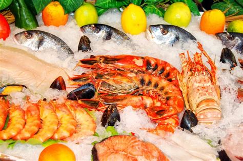 Fresh seafood selection stock photo. Image of cold, marine - 15664628