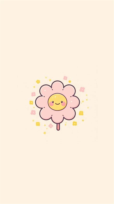 Pink Kawaii Flower Cute Spring Phone Wallpapers En Fondos De