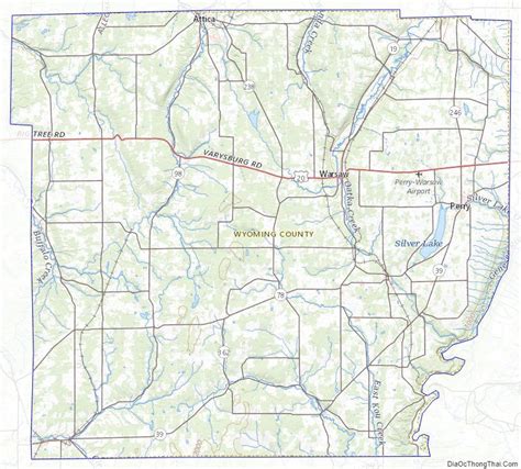 Topographic Map Of Wyoming County New York Wyoming