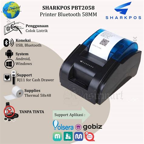 Jual Printer Bluetooth Thermal Mm Sharkpos Pbt Rpp N Usb