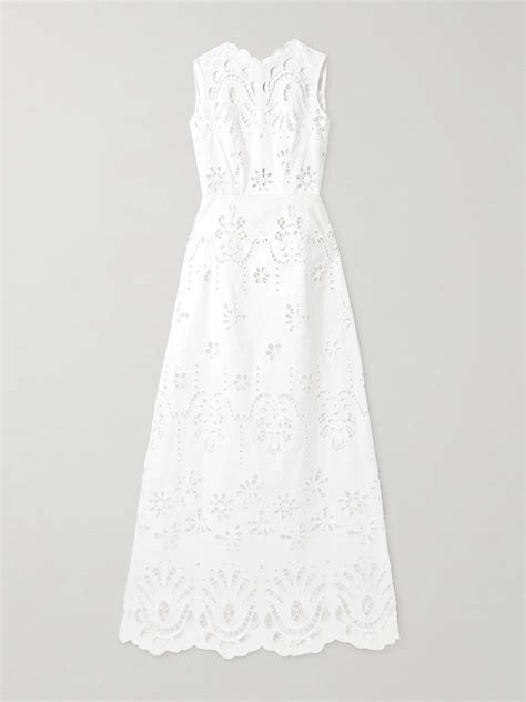 DOLCE GABBANA Broderie Anglaise Cotton Poplin Maxi Dress NET A PORTER