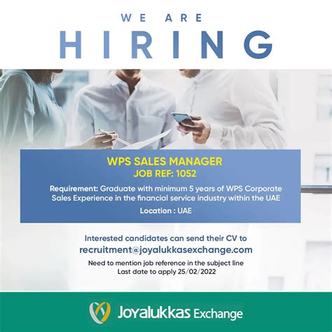 WPS Sales Manager Dubai UAE Gulf Career Hunt