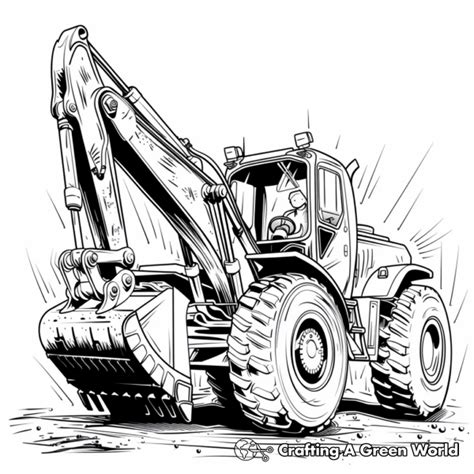 Backhoe Coloring Pages Free Printable