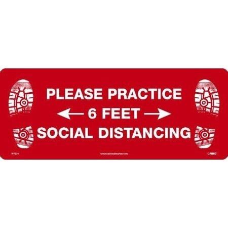 Nmc Walk On Floor Sign PLEASE PRACTICE 6 FEET SOCIAL DISTANCING