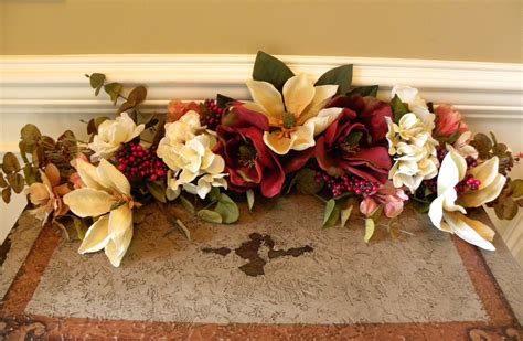 Flower Swag Arrangement Magnolia Hydrangea Flowers Home Door