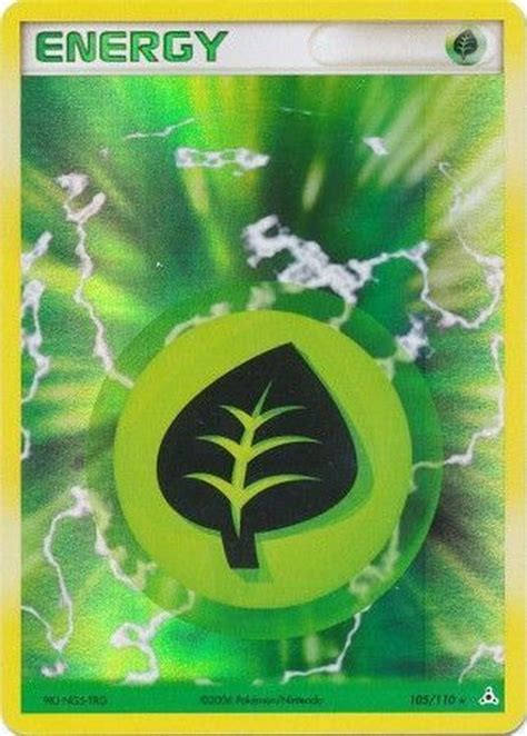 Grass Energy 105 110 Holo Pokemon Enkeltkort Fra EX Holon Phantoms