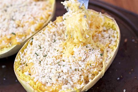 Twice Baked Spaghetti Squash Mac N Cheese Food With Feeling