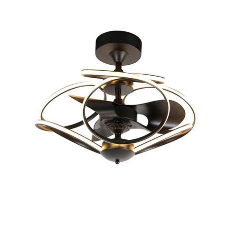 Ventilatore Da Soffitto Design Nero Con Telecomando Incluso Led Kauv