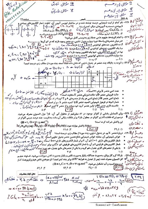 پاسخنامه تشریحی شیمی کنکور سراسری خارج کشور در تیر ماه 1400 گروه