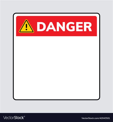 Warning Danger Sign Board Icon Metal Royalty Free Vector