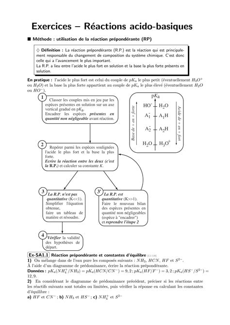 Solution Reaction Acido Basique Exercices Corriges 05 Studypool