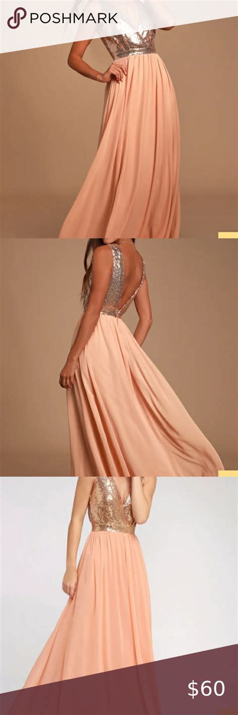 Lulus Rose Gold Sequin Maxi Dress Lulu S Dresses Bridesmaid Dresses