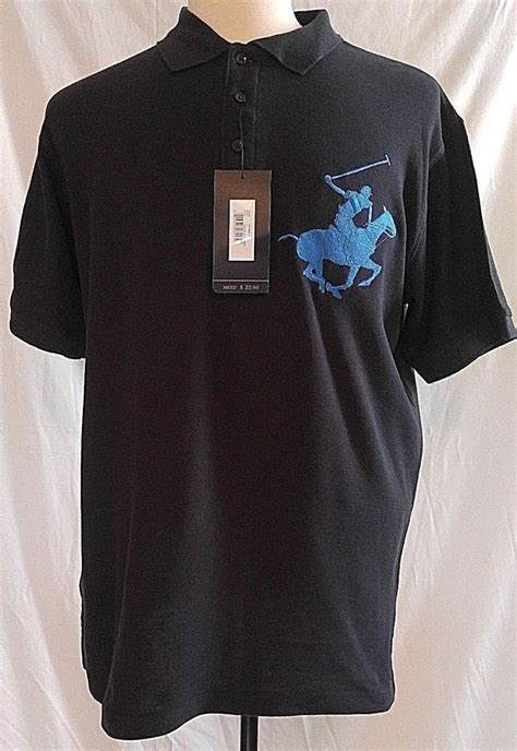 Ralph Lauren Beverly Hills Polo Club Big Pony Black W Blue