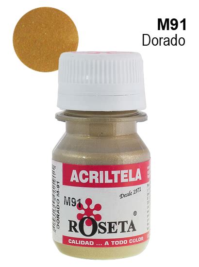 Acriltela Metalizado Dorado M Cc Roseta