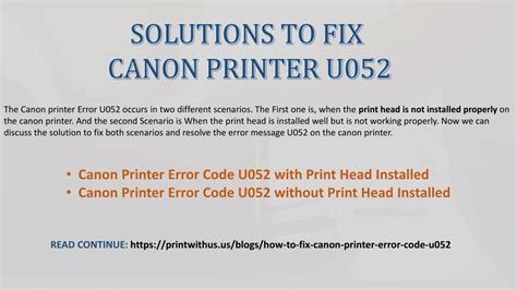 Ppt Solutions To Fix Canon Printer Error U Powerpoint Presentation