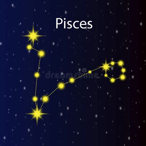 Abstract Illustration With Black Constellation Pisces Vector