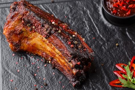 Premium Photo Grilled And Barbecue Hot Pork Ribs With Hot Chilli