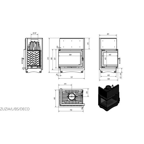 Каминная топка Kratki ZUZIA L BS DECO купить в Киеве KamiNova